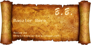 Baszler Bere névjegykártya